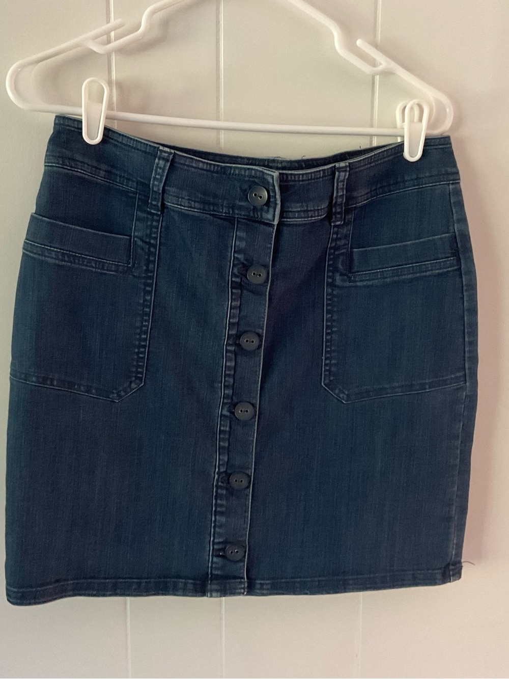 Prana Button-Front Denim Skirt